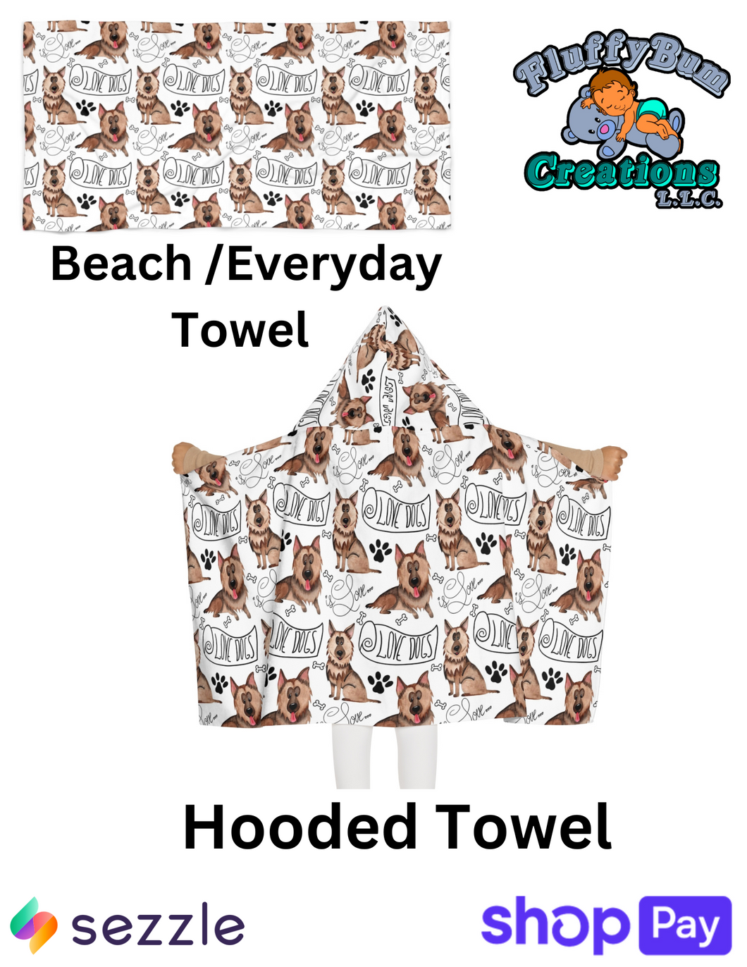 MTO I love Dogs Towel