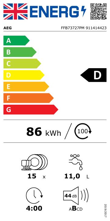 AEG FFB73727PM Freestanding Full Size Dishwasher
