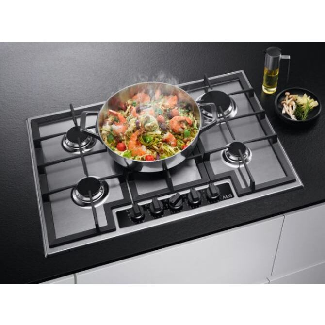 AEG HGB75420YM 75cm 5 Burner Stainless Steel Gas Hob