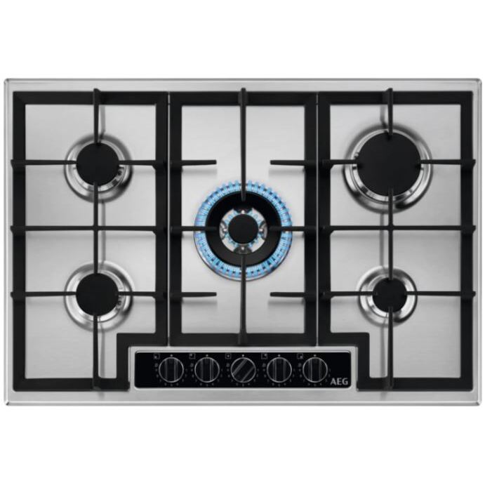 AEG HGB75420YM 75cm 5 Burner Stainless Steel Gas Hob