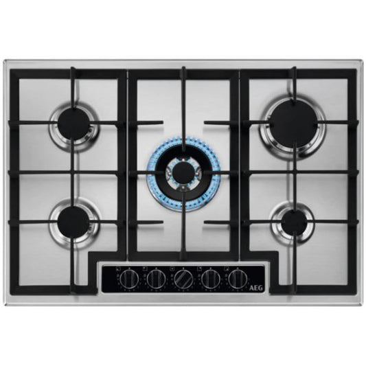 AEG HGB75420YM 75cm 5 Burner Stainless Steel Gas Hob