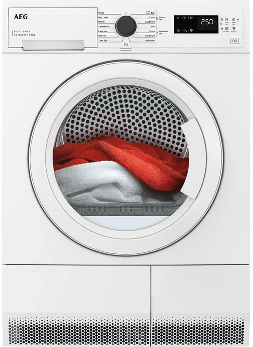 AEG 5000 Series TXH508A2R 8kg White Heat Pump Tumble Dryer