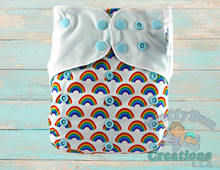 Load image into Gallery viewer, UH-OH Misprinted 
OS Chasing Rainbows Diaper
